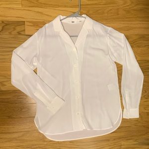 Uniqlo white long sleeve button down size S